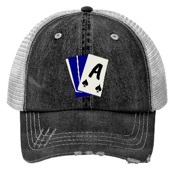 Discover Playing Card Hand, Ace Showing 3 Color Vector Trucker Hats