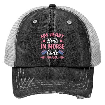 Discover Heart Beats Morse Code For You Moderator Radio Trucker Hats