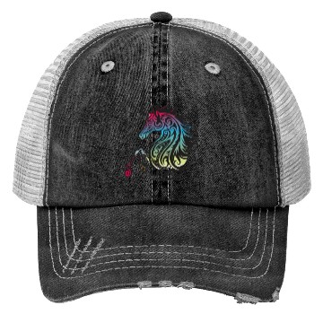 Discover Mystical Rainbow Unicorn Art Trucker Hats