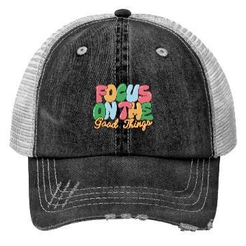 Discover Positive Quotes, Retro Style, Vintage Groovy Trucker Hats