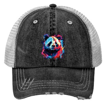 Discover Watercolor Colorful Panda Colorful Animals Trucker Hats