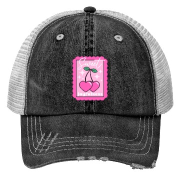 Discover Sweet Joyfulness Cherry Hearts Stamp Trucker Hats