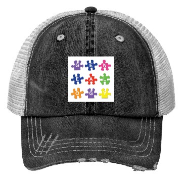 Discover Genealogy Jigsaw Puzzle Pieces Trucker Hats