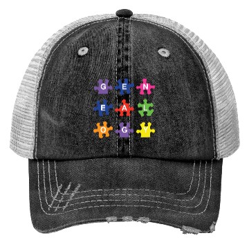 Discover Genealogy Jigsaw Puzzle Pieces Trucker Hats