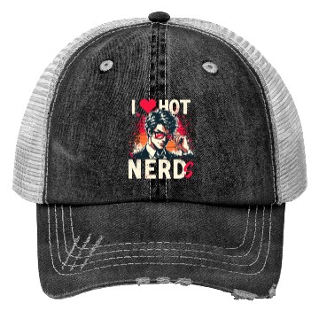 Discover I Love Hot Nerds Anime Manga Husbando Smart Geek Trucker Hats