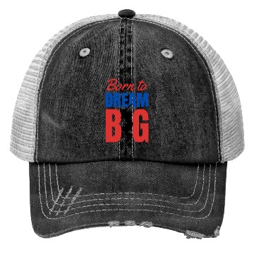 Discover Red and Blue baseball Typography Trucker Hats 2