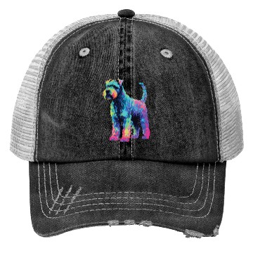 Discover Watercolor Colorful Kerry Blue Terrier Trucker Hats