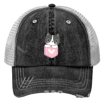 Discover Cute Cat in the pocket Trucker Hats