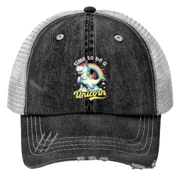 Discover Unicorn Time To Be Unicorn Trucker Hats