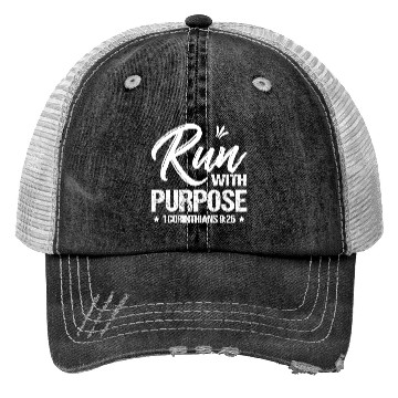 Discover Run With Purpose Bible Verse Trucker Hats