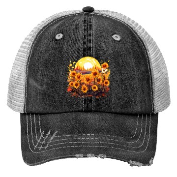 Discover Sunflower Bloom Floral Summer Nature for a Trucker Hats