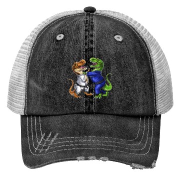 Discover T-Rex Dinosaur Jiu-Jitsu Wrestlers Trucker Hats