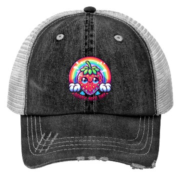Discover Cute Strawberry, Strawberry Lover, Rainbow Berry Trucker Hats