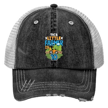 Discover 10th Birthday Tractor 10 Years Birthday Boy Trucker Hats