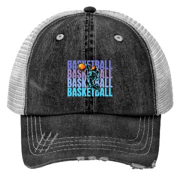 Discover Astronaut Dunking Basketball Creative Illustration Trucker Hats
