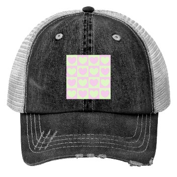 Discover Cute Heart pattern- pink and green color theme Trucker Hats