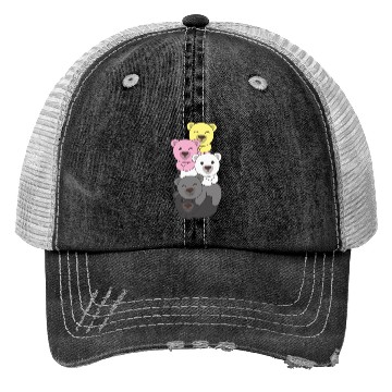 Discover Queerplatonic Flag Pride Lgbtq Cute Bear Trucker Hats
