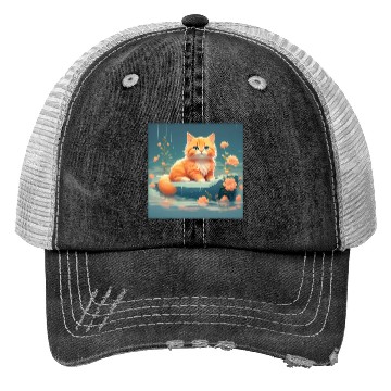 Discover Cute orange cat Trucker Hats