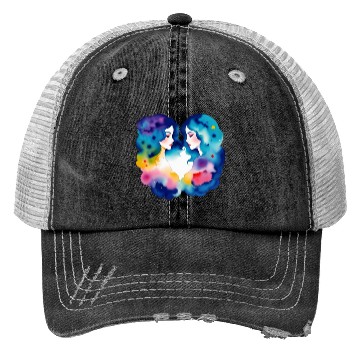 Discover Color splash zodiac: Gemini Trucker Hats