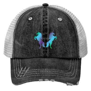 Discover Unicorns blue green Trucker Hats