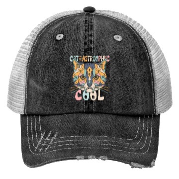 Discover CAT-ASTROPHIC COOL ,funny Cat slogan ,cat lovers. Trucker Hats