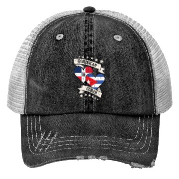 Discover Dominican Cuban Heart Flags Dominican Republic Cub Trucker Hats