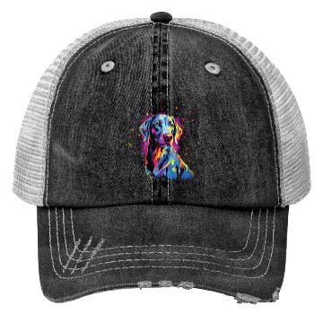 Discover Watercolor Colorful Louisiana Catahoula Trucker Hats