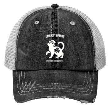 Discover St Patricks Lucky cat Green Trucker Hats