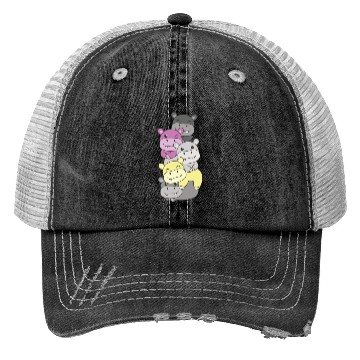Discover Perigirl Flag Pride Lgbtq Cute Hippo Stack Trucker Hats