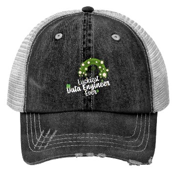 Discover Luckiest Data Engineer St Patricks Day Engineering Trucker Hats
