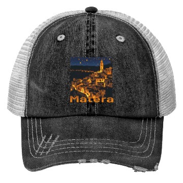 Discover Matera Italy Sunset Night Starry Sky Trucker Hats