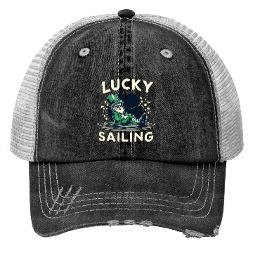 Discover Lucky Sailing Funny St Patrick's Clover Cruises Trucker Hats