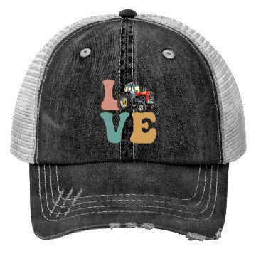 Discover LOVE Tractor Driver Farming Farmer Trucker Hats