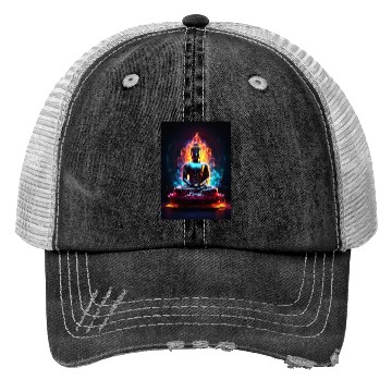 Discover The Buddha Neon Art Trucker Hats