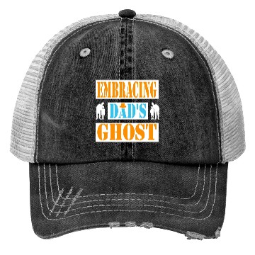 Discover Typography Trucker Hats design Embracing Dad s Ghost