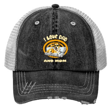 Discover I Love Dad and Mom - Dog Trucker Hats
