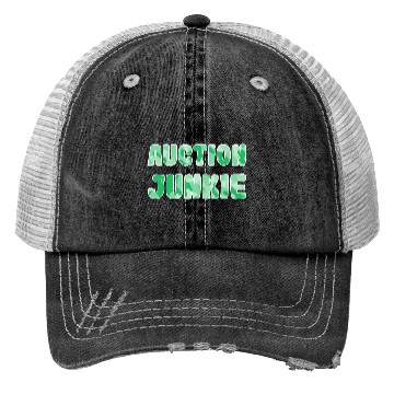 Discover Auction Junkie green camo Trucker Hats