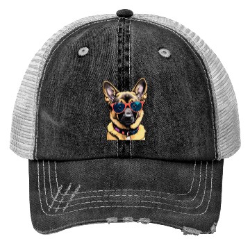 Discover Cute German Shepherd Pop Art Trucker Hats