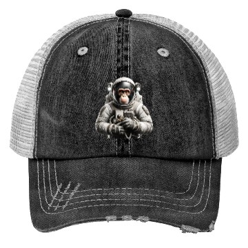 Discover Astronaut Monkey Adventure Trucker Hats