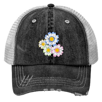 Discover cosmosflower blossom flowerpattern floral flower Trucker Hats