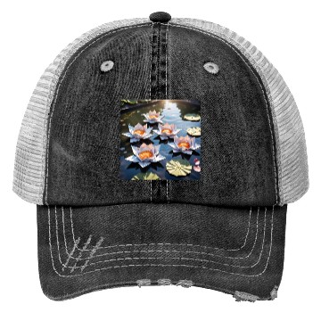 Discover Lotus Origami Trucker Hats