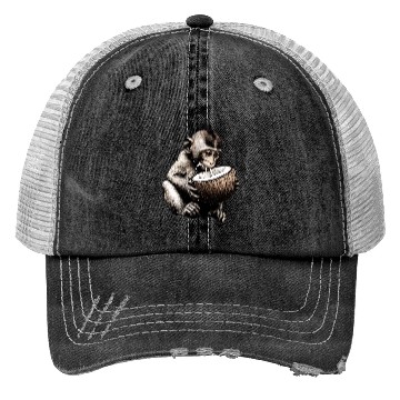 Discover Coconut Milk-Sipping Monkey Trucker Hats