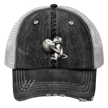 Discover Coconut Milk-Sipping Monkey Trucker Hats
