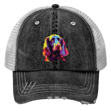 Discover Watercolor Colorful Field Spaniel Trucker Hats