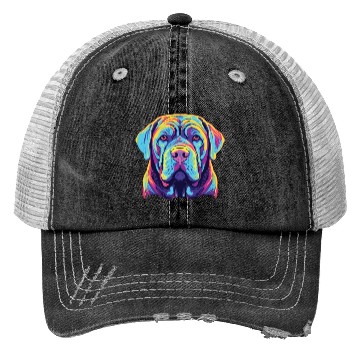 Discover Watercolor Colorful Neapolitan Mastiff Trucker Hats