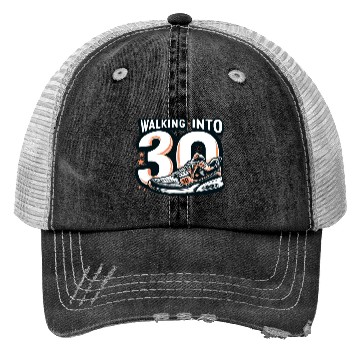 Discover Walking into 30 With Dreams Retro Sneaker Birthday Trucker Hats