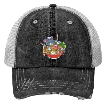 Discover cat eating ramen Trucker Hats