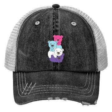 Discover Multisexual Flag Pride Lgbtq Cute Bears Pile Trucker Hats