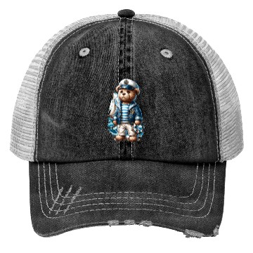 Discover Adventurous Teddy Bear Sailing Trucker Hats