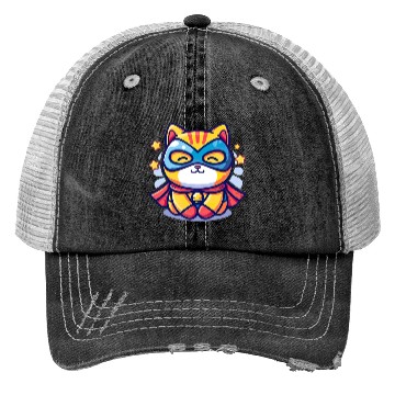 Discover Superhero Kawaii Cat Trucker Hats